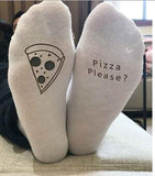 East Knitting ST11 Pizza Pleas Funny Unisex Christmas Socks Cotton Women And Man Pizza Socks