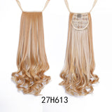 SHANGKE HAIR 22'' Long Curly Synthetic Ponytail Light Brown Drawstring Clip In Ponytail Hair Extensions Heat Resistant Hair Tail