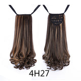 SHANGKE HAIR 22'' Long Curly Synthetic Ponytail Light Brown Drawstring Clip In Ponytail Hair Extensions Heat Resistant Hair Tail