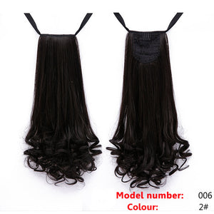 SHANGKE Long Lady Girl  Wavy  Ponytail Wigs Pony Hair Hairpiece Extension synthetic clips in hair ponytails hairpieces