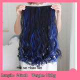 SHANGKE 24'' Long Curly Clip In Hair Extensions Heat Resistant Hair Pieces Colorful 5 Clip In Hair Extensions Women Hairstyles