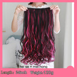 SHANGKE 24'' Long Curly Clip In Hair Extensions Heat Resistant Hair Pieces Colorful 5 Clip In Hair Extensions Women Hairstyles