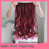 SHANGKE 24'' Long Curly Clip In Hair Extensions Heat Resistant Hair Pieces Colorful 5 Clip In Hair Extensions Women Hairstyles