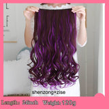 SHANGKE 24'' Long Curly Clip In Hair Extensions Heat Resistant Hair Pieces Colorful 5 Clip In Hair Extensions Women Hairstyles