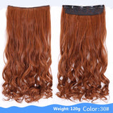 SHANGKE 24'' Long Curly Clip In Hair Extensions Heat Resistant Hair Pieces Colorful 5 Clip In Hair Extensions Women Hairstyles