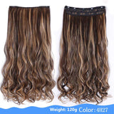 SHANGKE 24'' Long Curly Clip In Hair Extensions Heat Resistant Hair Pieces Colorful 5 Clip In Hair Extensions Women Hairstyles