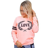 Autumn Sweatshirt 2017 New Arrival Womens Pullover Tops Casual Love Letters Printed Long Sleeve daily wearing Sweatshirts