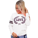 Autumn Sweatshirt 2017 New Arrival Womens Pullover Tops Casual Love Letters Printed Long Sleeve daily wearing Sweatshirts