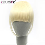 SHANGKE Short Fringe Blonde Clip In Hair Bangs Hairpiece Heat Resistant Fake Bangs Hair Piece Natural Clip In Hair Extensions