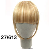 SHANGKE Short Fringe Blonde Clip In Hair Bangs Hairpiece Heat Resistant Fake Bangs Hair Piece Natural Clip In Hair Extensions