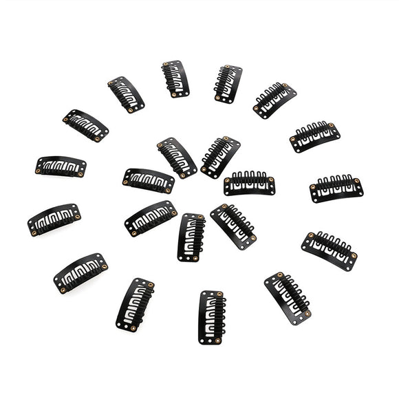 20pcs 6-Teeth Snap-Comb Wig Clips with Rubber for Hair Extension