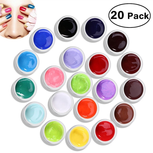 PIXNOR 20 Colors UV Color Gel UV Builder Gel Nail Kit Nail Art Decoration