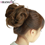 Curly Heat Resistant Synthetic Hair pieces Colors Women Chignon with Rubber Band Hair Extension SHANGKE