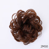 Curly Heat Resistant Synthetic Hair pieces Colors Women Chignon with Rubber Band Hair Extension SHANGKE