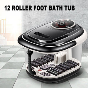 Multifunctional Fully Automatic Electric Roller Feet Basin Heating Foot Tub Foot Massage Machine Foot Spa Bath Massager US Plug