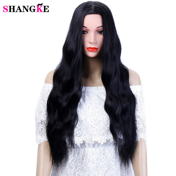 SHANGKE 26'' Long Kinky Curly Hair Wigs For African Americans Heat Resistant Synthetic Wigs For  Women 5 Colors Available