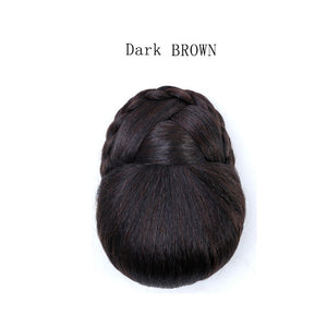 SHANGKE  Brown Chignons For Women Ponytail Hairpieces Synthetic Hair Clips In Hair Extensions Heat Resistant Chignons