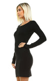 Women's Long Sleeve Textured Sweater Dress