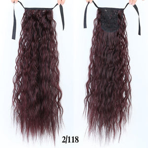 SHANGKE Hair 22'' Long Kinky Curly Ponytail For Women Hair Heat Resistant Synthetic Fake Hair Pieces