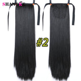 SHANGKE Hair 22'' Long Straight Ponytails Clip In Ponytail Drawstring Synthetic Pony Tail Heat Resistant Fake Hair Extensions