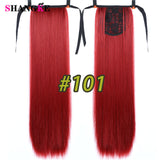 SHANGKE Hair 22'' Long Straight Ponytails Clip In Ponytail Drawstring Synthetic Pony Tail Heat Resistant Fake Hair Extensions