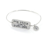 Silver Semicolon Charm Bangle