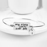 Silver Semicolon Charm Bangle