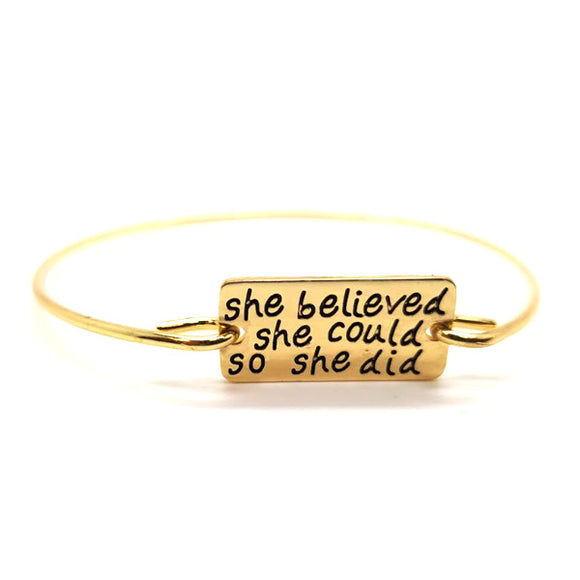 She Believed She Could So She Did Bangle