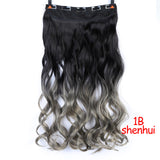 SHANGKE 70cm 5 Clip In Hair Extension Heat Resistant Fake Hairpieces Long Wavy Hairstyles Synthetic Clip In On Hair Extensions