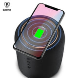 Baseus Portable Bluetooth Speaker With Qi Wireless Charger Fast Wireless Phone Charger Loudspeaker For iPhone X Samsung Xiaomi