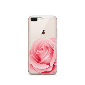 Pink Rose - Clear TPU iPhone Case / Samsung Case Phone Cover