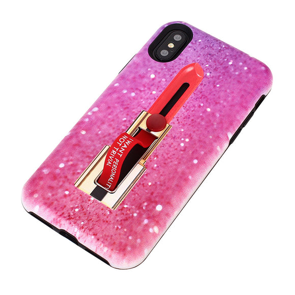 Lipstick Painting Pattern TPU Protective Phone Cover Anti-Scratch Shockproof Phone Case Cover for iPhone