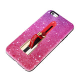 Lipstick Painting Pattern TPU Protective Phone Cover Anti-Scratch Shockproof Phone Case Cover for iPhone