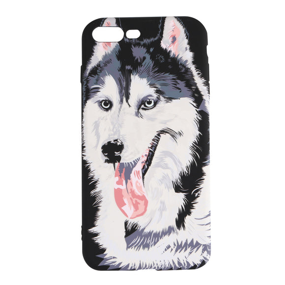 Protective Phone Cover Scratch-resistant Shockproof Huskie Pattern TPU Soft Phone Case Cover for iPhone