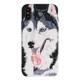 Protective Phone Cover Scratch-resistant Shockproof Huskie Pattern TPU Soft Phone Case Cover for iPhone