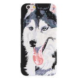 Protective Phone Cover Scratch-resistant Shockproof Huskie Pattern TPU Soft Phone Case Cover for iPhone