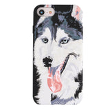 Protective Phone Cover Scratch-resistant Shockproof Huskie Pattern TPU Soft Phone Case Cover for iPhone