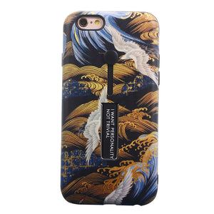 Protective Phone Cover Scratch-resistant Shockproof Red-crowned Crane Pattern TPU Phone Case Cover for iPhone