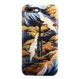 Protective Phone Cover Scratch-resistant Shockproof Red-crowned Crane Pattern TPU Phone Case Cover for iPhone