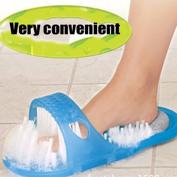 1PCS Bath Shoes Brush Shower Foot Feet Cleaner Scrubber Washer Foot Health Care Household Bathroom Stone Massager Slipper Blue