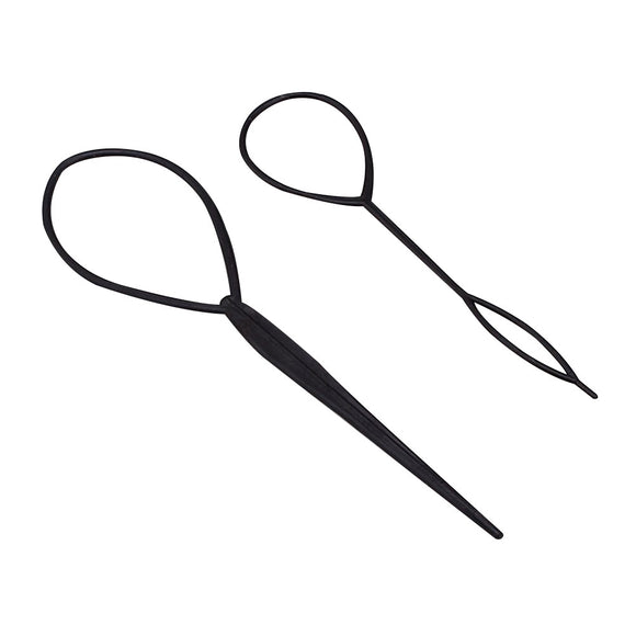 2 Pcs Plastic Crochet Braids Pull Hair Needle Ponytail Pigtails Updo Styling Maker Hairstyle Tool Hairdressing Accessories