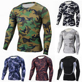 Fitness Men Long Sleeve Clothes Muscle Bodybuilding Blouse Tight-drying Tops