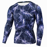 Fitness Men Long Sleeve Clothes Muscle Bodybuilding Blouse Tight-drying Tops