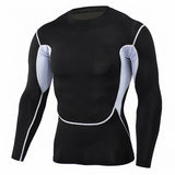 Fitness Men Long Sleeve Clothes Muscle Bodybuilding Blouse Tight-drying Tops