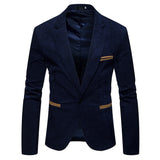 Men's Autumn Winter Casual Corduroy Slim Long Sleeve Coat Suit Jacket Blazer Top