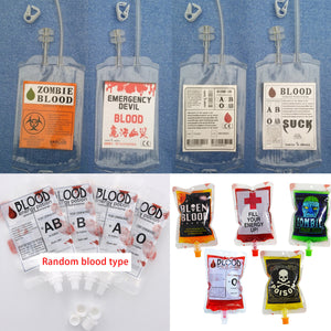 Blood Type Energy Drink Beverage Bag Halloween Pouch Vampire 150/250/300ml