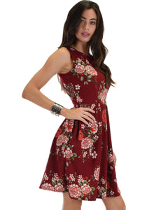 I'm Smitten Floral Skater Dress With Pockets