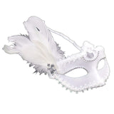 Eye Mask Venetian Masquerade Ball Party Fancy Dress Costume Lady Gifts Party Masks White/Black Feathers