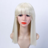 40CM Halloween Hair Long Straight  Wig Womans Heat Resistant Synthetic Female Cosplay Wigs for White Women Fake Hair SHANGKE