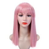 40CM Halloween Hair Long Straight  Wig Womans Heat Resistant Synthetic Female Cosplay Wigs for White Women Fake Hair SHANGKE